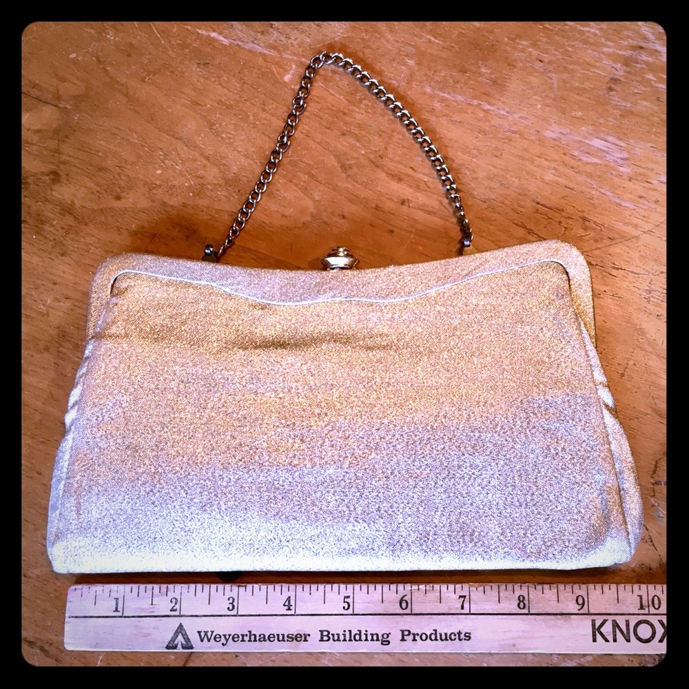 Vintage Metallic Lamé Classic Evening Bag